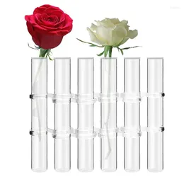 Vases Vase à fleurs articulés Pots transparents pour tube à essai en verre de table avec crochet et brosse récipient de propagation conteneur maison