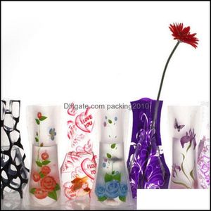 Vazen Home Decor Garden 12x27cm Creative Duidelijke Ecofriendly Foldable Folding PVC Flower Vase Unbreakable Herbruikbare trouwfeestdecoratie