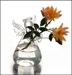 Vazen Home Decor Garden Clear Angel Glass Hangende vaasfles Terrarium Hydroponische container Plant Pot Diy Birthday Cadeau 2 Maten D1517730