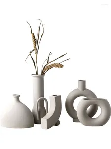 Vases Decoration Home Vase Vase Nordic Candlers Sèche Dry Flower Pot Salon décor Office Office Ornement Ornement DIY