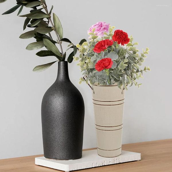Vases Ameublement Ameublement Vase à fleurs Seau de plante en fer pour arrangement Ferme Vintage