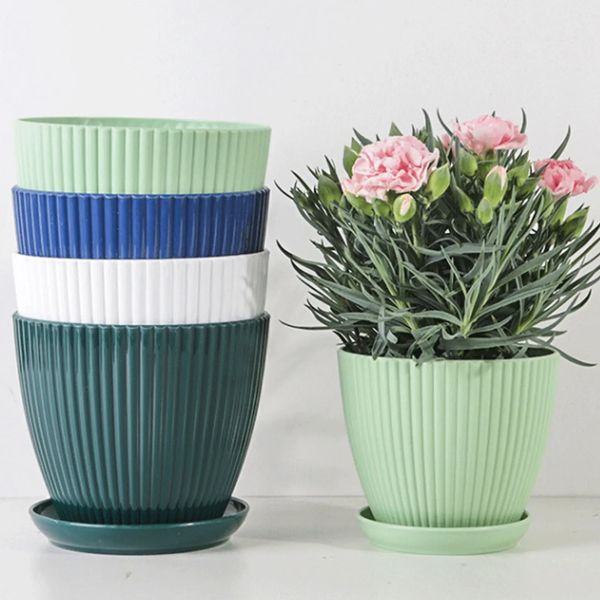 Vases Pots de jardin avec plateau, jardinières, plantes à fleurs, semis multicolores, pépinière pour extérieur et intérieur, FU 231130