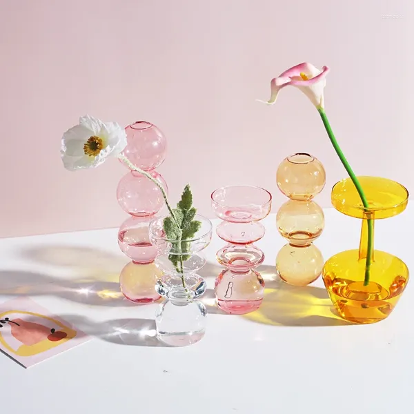 Vases Home Room Decor Bubble Shape Glass Crystal Vase Plantes hydroponiques modernes Européen pour les mariages Parties