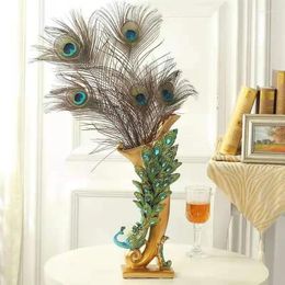 Vazen thuis wijn creatieve ornamenten kast tv veranda foyer living European vase Decoration Figurines Crafts Peacock Resin Room