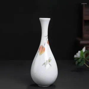 Vases Desktop para el hogar del escritorio de la casa Decoración del estudio del jarrón limpio de jade Celadon Guanyin Botella del arreglo floral hidropónico