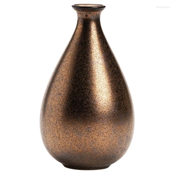 Vases Ménage Lumière De Luxe Petit Vase Rétro Hydroponique Fleur Séchée Insert Salon Bureau Bureau En Céramique