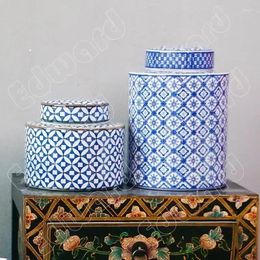 Vases ménage utilise en céramique Vase Bleu et blanc Porcelaine Classic Style Flower Pot Creative Decor Living Room Tabletop Crafts