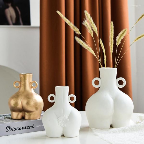 Vases Pots Vintage humain Vase décoratif nouveauté Design moderne luxe Art esthétique céramique Vasi Per Fiori produits ménagers