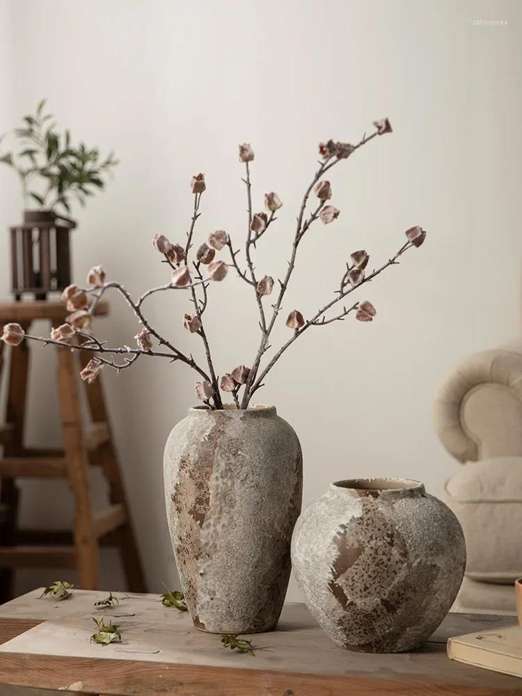 Vazen Hydrocultuur Bloemschikken Keramische Vaas Gevlekt Retro Chinees Aardewerk Potten Decoratieve Decoraties Voor Woonkamer TV Kasten