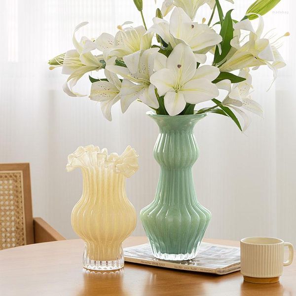 Vases Vase en verre hydroponique fleur décoration esthétique Vintage petit luxe Ikebana Rose Floreros Decorativos décor à la maison WK50HP