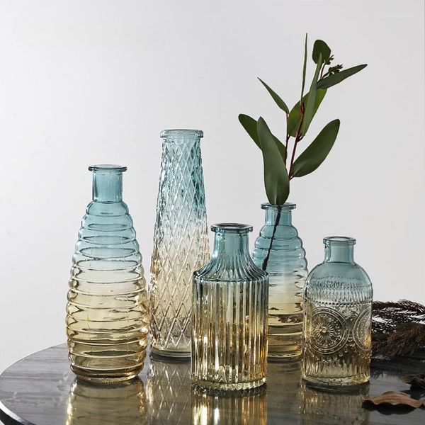 Vases hydroponique nordique Vase en verre décoration esthétique moderne grand petit Design Transparent Floreros luxe décor à la maison WK50HP