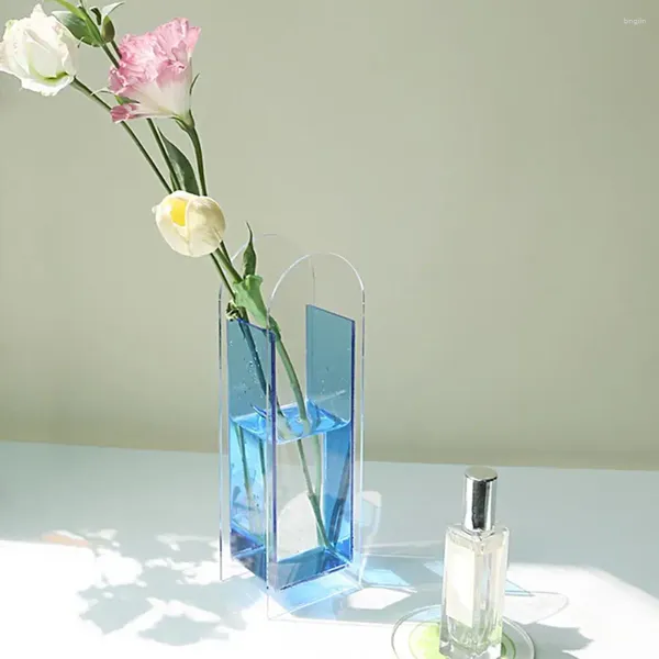 Vases Vase Hydroponic Vase Elegant Acrylique Fleur pour le bureau à domicile Décor de table de salle à manger moderne décoration de bureau