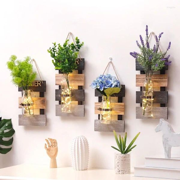 Vases hydroponiques tenture murale en verre Vase fleur Terrarium lampe chaîne conteneur planteur Pots maison jardin décoration