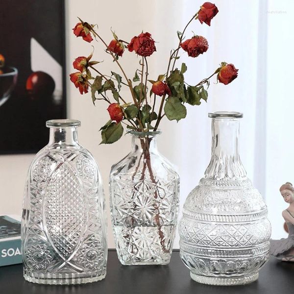 Vases Idées Art Vase en verre transparent Florarium Cabinet Décor Hydroponique Arrangements de fleurs Bouteille Maison Intérieur Table Décoration