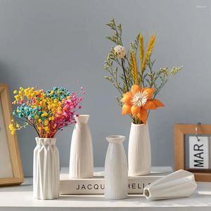 Vases Imitation céramique fleur vase simplicité blanc style nordique pot décoration de la maison jardin décor de mariage