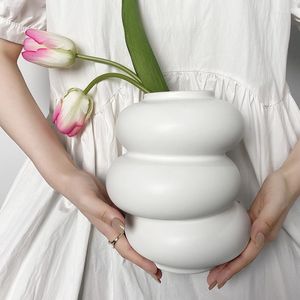 Vases Imitation Fleur Crème Donut Vase Ornements En Céramique Décor À La Maison Pour Fleurs