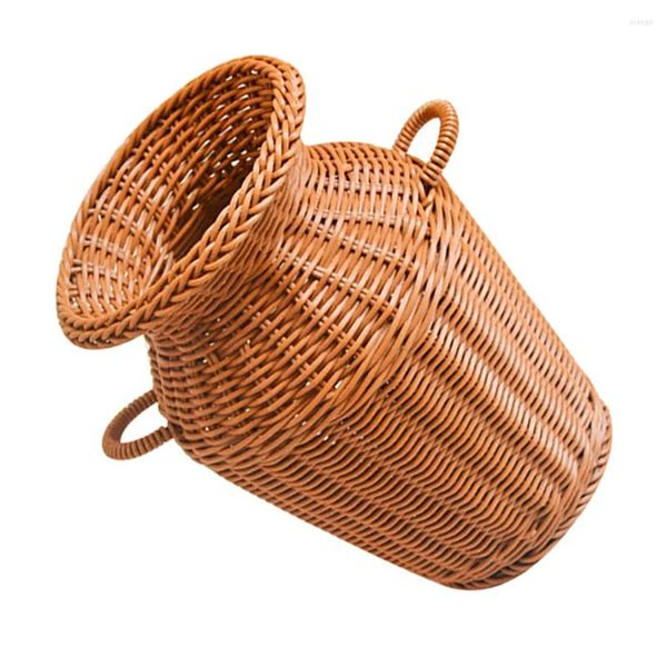 Vases Imitation Roard Vase Flower Container Holder Woven Basket Girl Girl Storage Decor Decor Plant