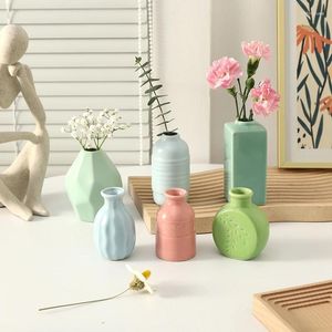 Vases ins coloré mini vase en céramique fleur nordique hydroponique pot home bureau décoration vaso décorativo
