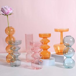 Vazen Ins Crystal Ball Bubble Glass Vaas Bloemarrangement Hydroponics Balglas Art Flower Ware Home Decor tabletop Glass Vaas P230411