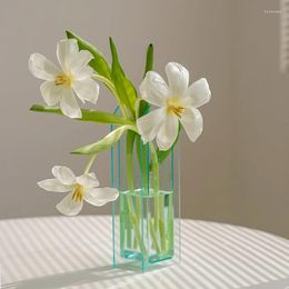 Vazen INS Stijl Acryl Vaas Transparant Smalle Mond Hydrocultuur Bloemen 2023 Creatieve Eettafel Bloemstuk