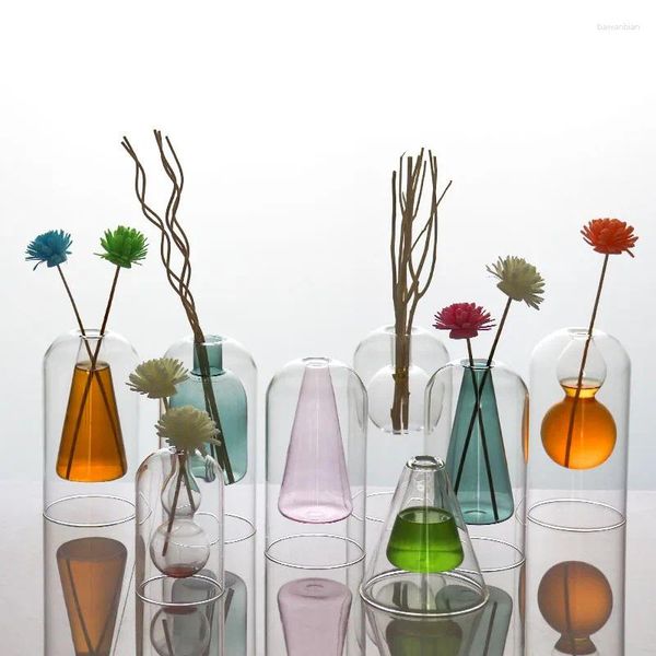 Vases Ins Verage Verage Vase vide Vide Transparent Simple Hydroponic Creative Vial Dry Decoration