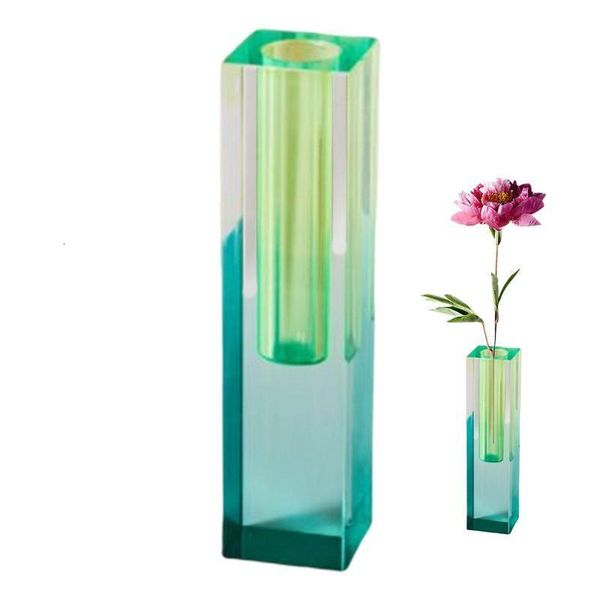 Vases Vase acrylique irisé Mode Coloré Arrangement de fleurs sèches Organisant des bouquets de mariage Bureau Cuisine 230828
