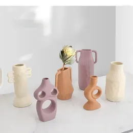 Vases Irrégules Céramic Flower Vase Arrangement Container Panier de bureau ACCESSOIRES DE DÉCORTION DE BUR