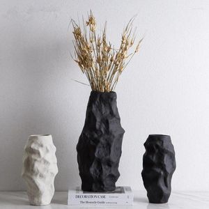 Vazen onregelmatige keramische vaas zwart -witte abstracte simulatie steen koraal bloem handwerk ornamenten decoratie