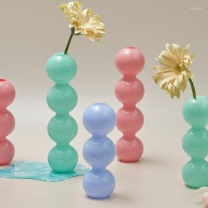 Vazen Jade Color Bubble Vaas Creative Small Flower Stand Glass Decoratieve thuisdecoratie Accessoires voor woonkamer