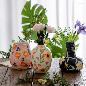 Vazen Japanse handgeschilderde keramische vaas retro stijl woonkamer decoratie dovetail orchidee bloem arrangement huis meubilishi