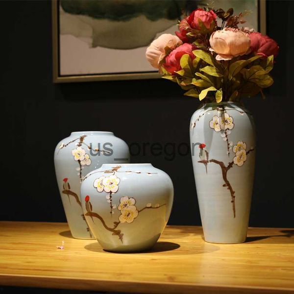 Vases Jingdezhen Antique Chine Porcelaine ical Chinois Peint À La Main Vase À La Main Kaolin Fleur Vase Chanceux Fengshui Décor À La Maison x0630