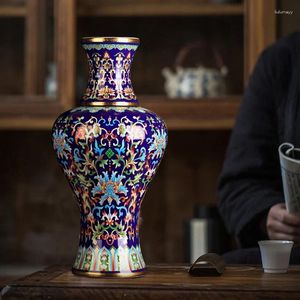 Vazen Jingdezhen Keramische Bloemenvaas Antieke Emaille Potten Voor Planten Chinese Woonkamer Home Decor Veelzijdige Praktische Vloerornamenten