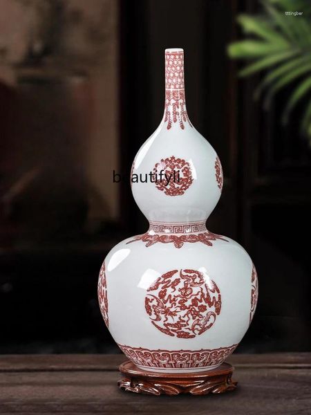Vases Jingdezhen Vase en céramique antique imitation style chinois maison peinte à la main salon curio étagères ornements
