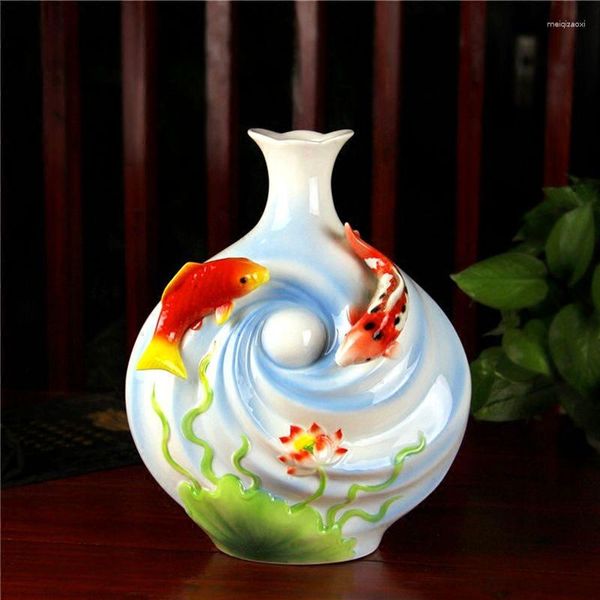 Jarrones Jingdezhen jarrón de cerámica doble perla porcelana amantes del cisne cuando la anunciación Piscis muebles para el hogar decoración decorativa