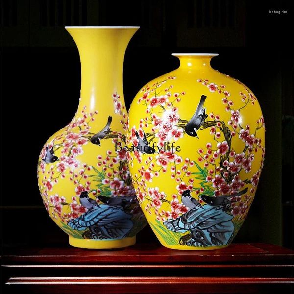 Jarrones Jingdezhen Cerámica Jarrón Pintado A Mano Arreglo Floral Decoración Decoraciones Modernas De Estilo Chino