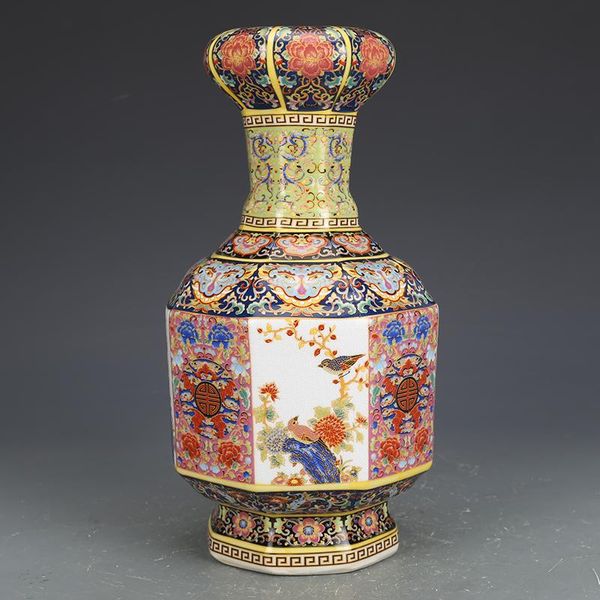 Vases Jingdezhen Céramique Ornements Yongzheng Émail Bulbeux Lèvres Vase Antique Porcelaine Couloir Fleur Séchée