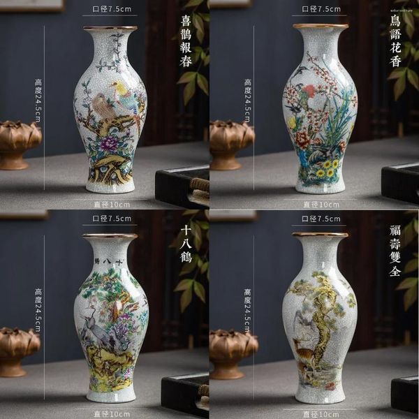 Vases Jingdezhen Ceramics Pastel Bouddisme Godness bouteille de style chinois salon couloir de fleur Décoration ancaine Vase séché