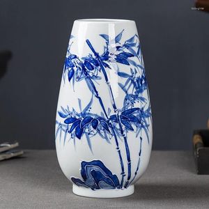 Vazen Jingdezhen Chinaware blauw en witte porselein rijke bamboebloemvaas Chinese woonkamer bureaublad Bloom Decoratie