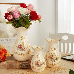 Vazen Jingdezhen Gold-vergulde keramische vaas Home Decor Creative Design Porselein Decoratieve bloem voor bruiloftgeschenk