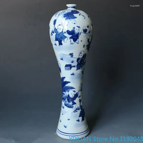 Vases Jingdezhen Porcelain Collection Bleu et blanc Vase Antique Plum Hundred Children Fortunes