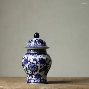 Vases jingdezhen porcelaine h peint bleu blanc général de chinois décoration chinoise classique à domicile
