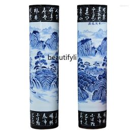 Vases Jingdezhen en porcelaine peinte à la main grandeur vase Floor Quiver Company El Open-up Ornaments Villa Courtyard Chinese Decoration