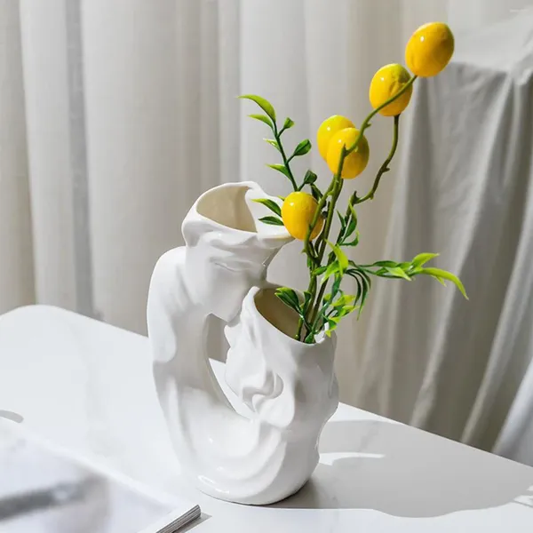 Vases Embrasser Couple Vase Art Artisanat Pot De Fleurs Créatif Pour Bureau Chambre Vacances