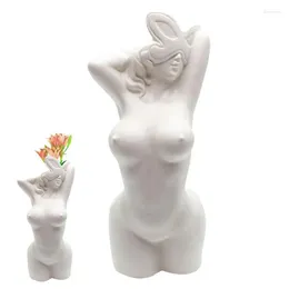 Vases Lady Body Vase Femmes Forme Boho Décoratif Résine Sculpture Femme Pour La Maison Art Plante Pot Pièce Maîtresse De Table