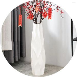 Vazen Grote Vloer Keramische Hoge Vaas 28 Inch Home Decoraties Witte Moderne Bloem Voor Kantoor Vrachtvrije Kamer Decor