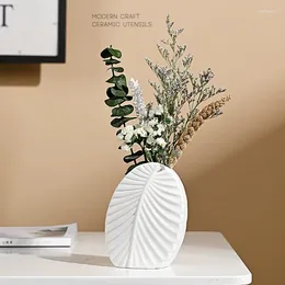 Vases en forme de feuille en céramique Vase Luxury salon décoration maison arrangement de fleurs décor de table nordique