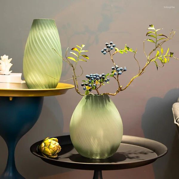 Vases Lumière Luxe Haut de gamme Grand Vase Décoration de sol Salon Arrangement de fleurs 2024 Verre à manger