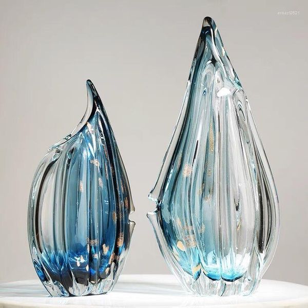 Vases légers de luxe de Style nordique, décoration en verre exquise, sens senior, fleur d'eau transparente, cadeaux d'art et d'artisanat