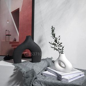 Vazen woonkamer thuisdecor Noordse stijl keramische vaasdecoratie kantoor boekenplank bureaublad decoratief bloemontwerp