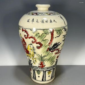 Vases Salon Vase Décoration Yuan Bleu et Blanc Peint à la Main Personnages Colorés Histoire Prune Antique Porcelaine Co
